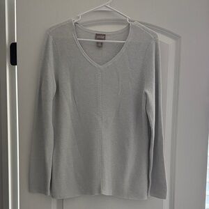 Chicos Light Gray V-Neck Sweater
